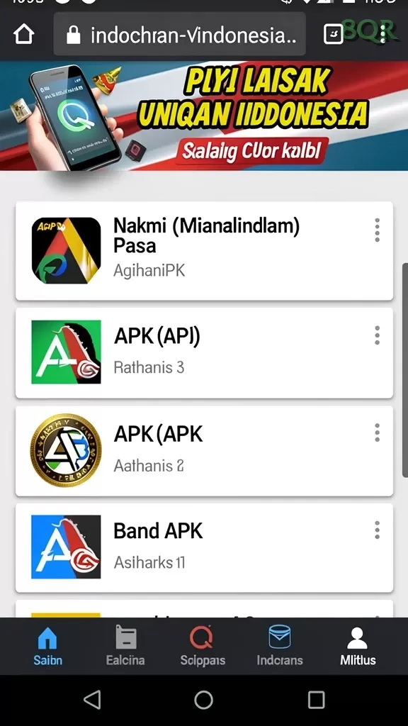 Cuplikan layar KERISTOTO77 — menu navigasi