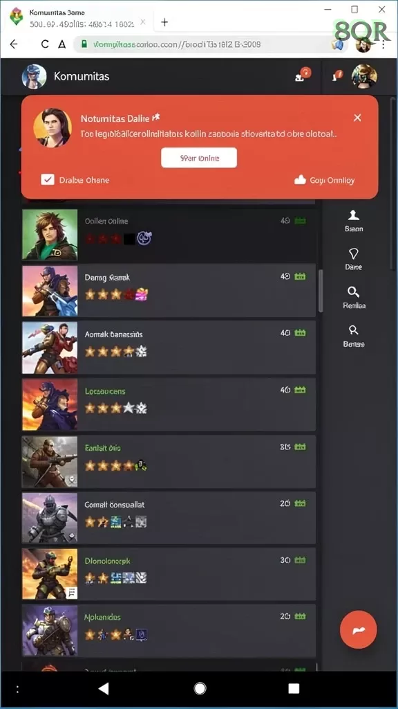 Cuplikan layar FB168 — menu navigasi